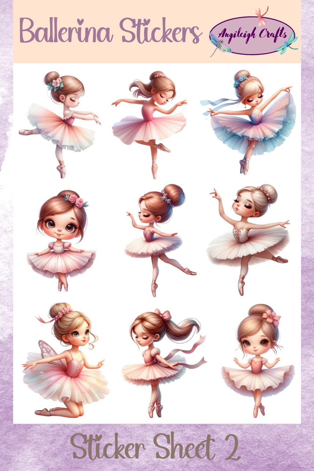 Beautiful Ballerina Stickers That Can Be Used for Scrapbooking ...