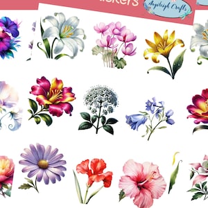 Bellissimi adesivi floreali che possono essere utilizzati per scrapbooking, artigianato, diari spazzatura, pianificatori, decalcomanie e tante altre cose.