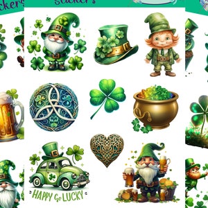 Autocollants de la Saint-Patrick qui peuvent être utilisés pour le scrapbooking, l'artisanat, les journaux indésirables, les agendas et bien d'autres choses.