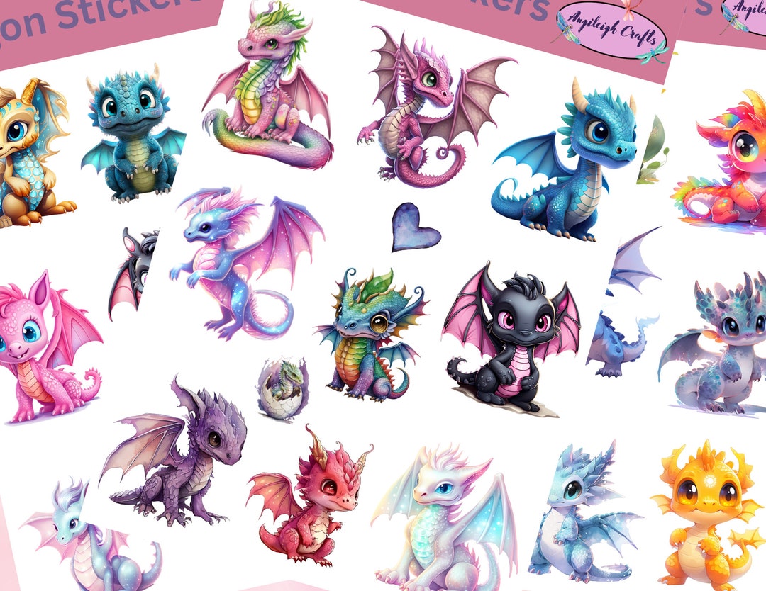 Dragon Sticker Roll Cute Dragon Stickers, Waterproof Vinyl Decals, Scrapbooking, Planners ...