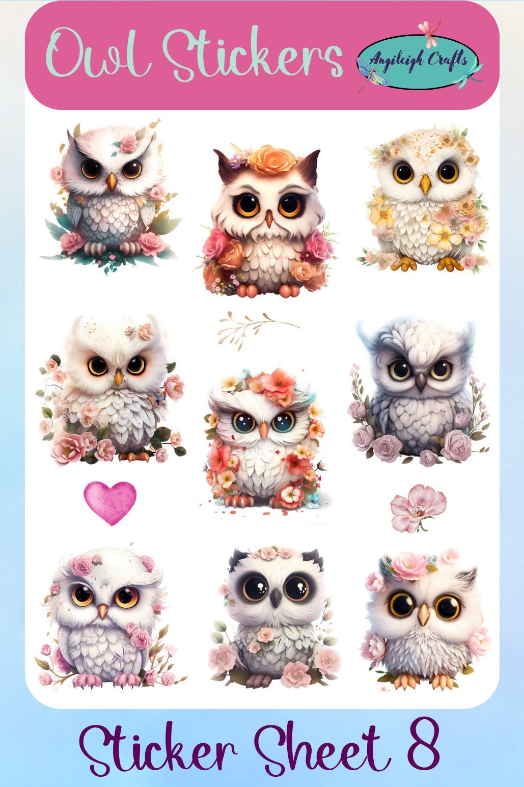 Unique and Colorful Owl Stickers That Can Be Used for Scrapbooking ...