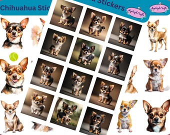 Adorable Chihuahua Stickers, Waterproof Vinyl Decals