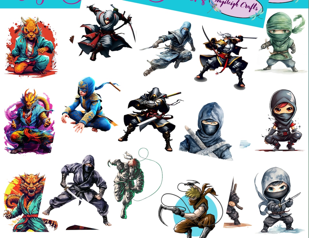 Ninja Martial Arts Stickers That Can Be Used for Scrapbooking, Crafting ...