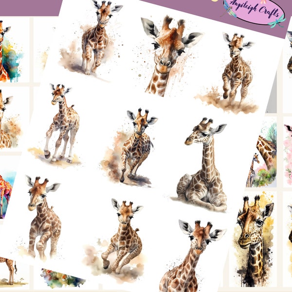 Giraffe Stickers that can be used for scrapbooking, crafting, junk journals, planners, decals, and so many more things.