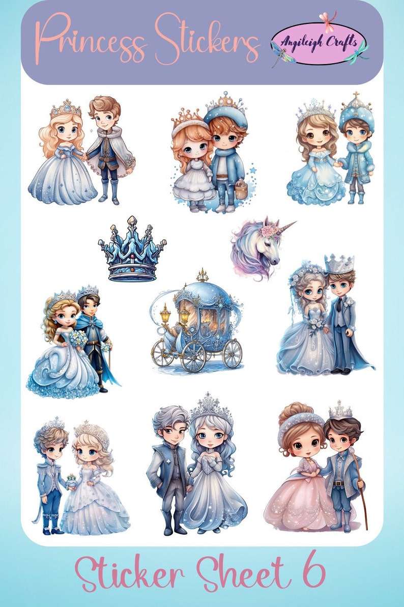 Princesscore Stickers Beautiful Princess Stickers That Can Be Used for Scrapbooking, Crafting ...