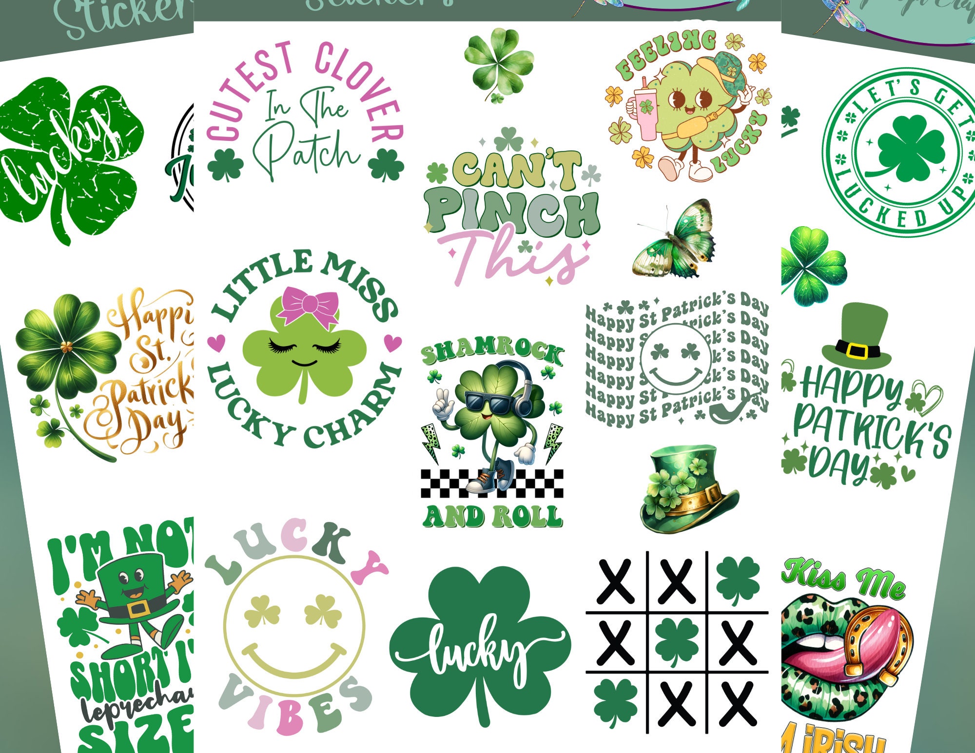 St. Patrick's Day Stickers that can be used for scrapbooking, crafting, junk journals, planners & so many more things.