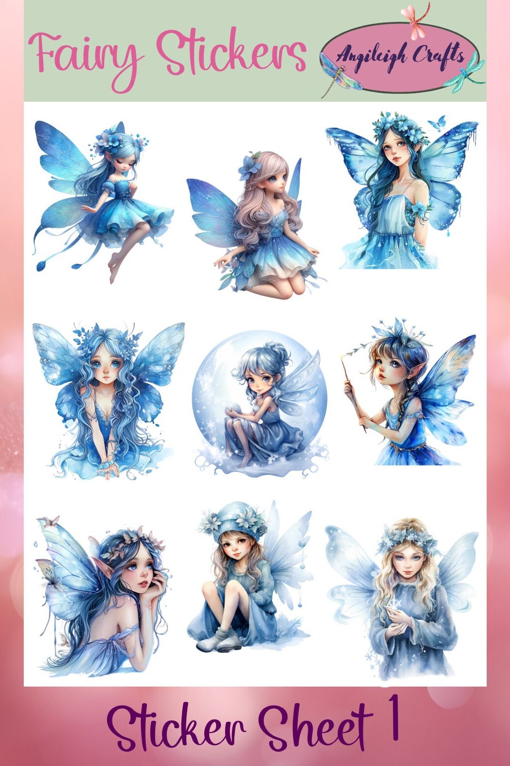 Colorful and Unique Fairy Stickers That Can Be Used for Scrapbooking ...