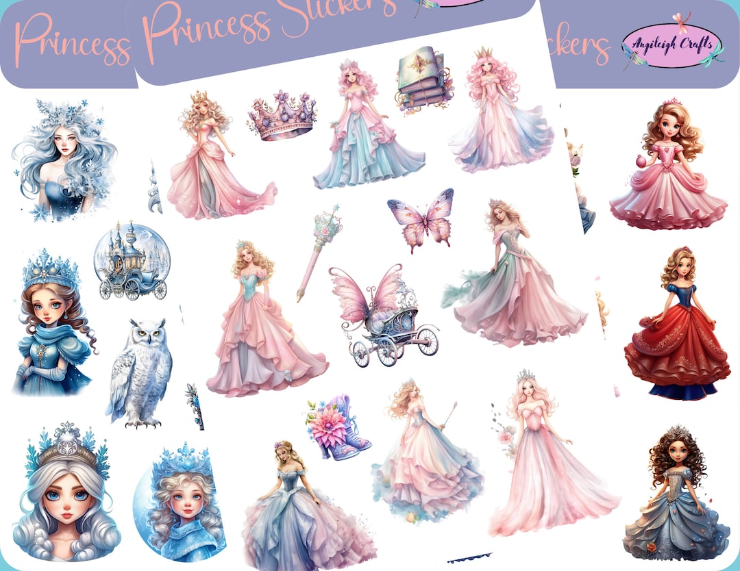 Princess Sticker Background Beautiful Princess Stickers That Can Be Used for Scrapbooking, Crafting ...