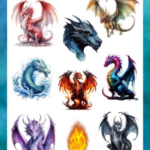 Peut inclure: Une feuille de 9 autocollants de dragons. Les autocollants repr&eacute;sentent des dragons de diff&eacute;rentes couleurs, notamment rouge, bleu, vert, violet et orange. Les dragons sont repr&eacute;sent&eacute;s dans diff&eacute;rentes poses, notamment en train de voler, de nager et de se tenir debout. La feuille d'autocollants est intitul&eacute;e "Dragon Stickers" et "Sticker Sheet 3".