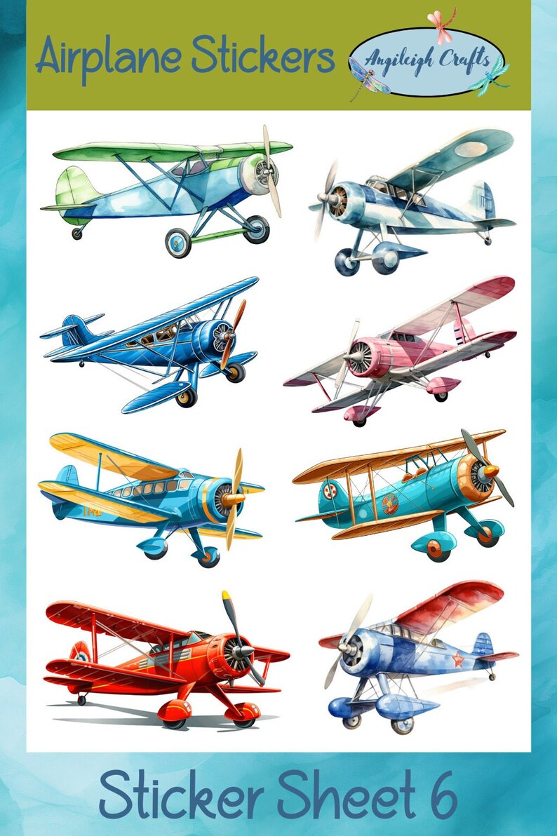 Airplane Stickers That Can Be Used for Scrapbooking, Crafting, Junk ...