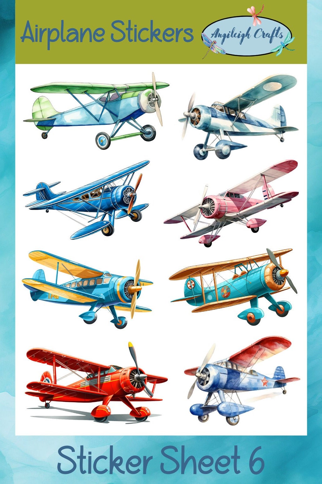 Airplane Stickers That Can Be Used for Scrapbooking, Crafting, Junk ...