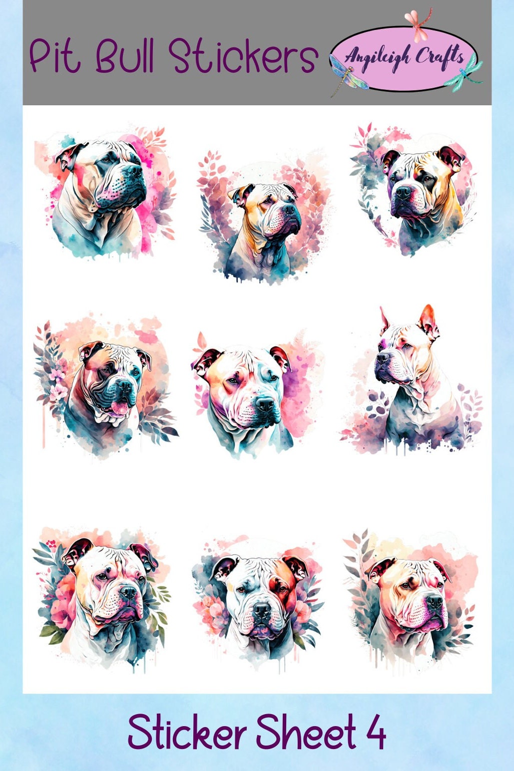 Pit Bull Stickers That Can Be Used for Scrapbooking, Crafting, Junk ...