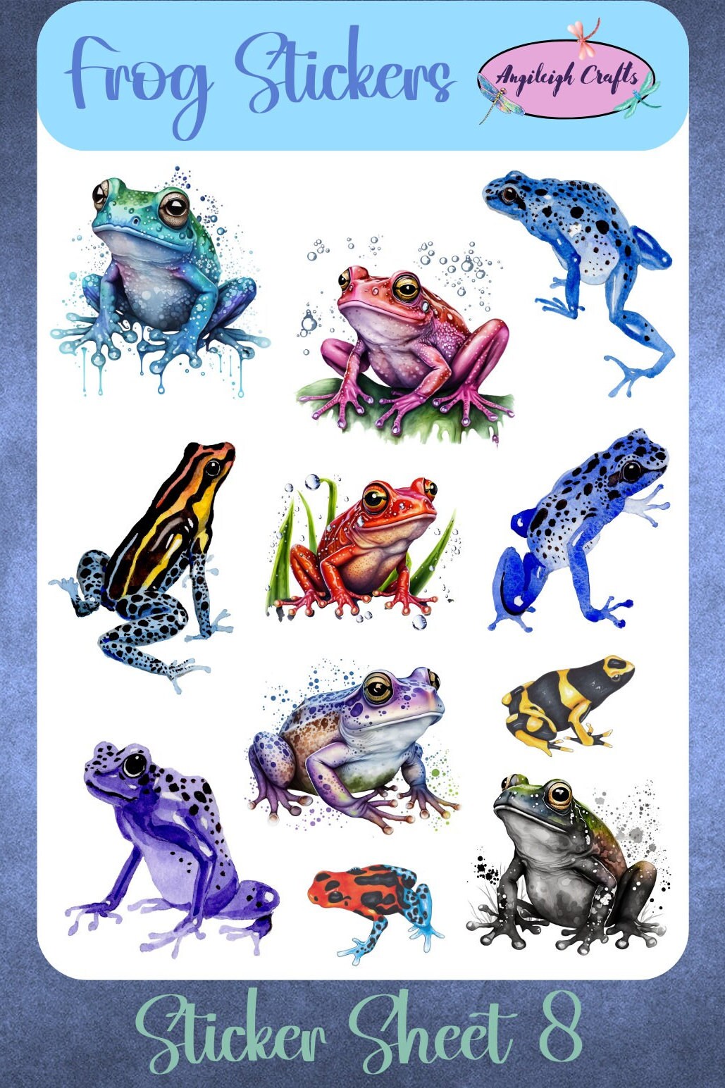 Unique Frog Stickers That Can Be Used for Scrapbooking, Crafting, Junk ...