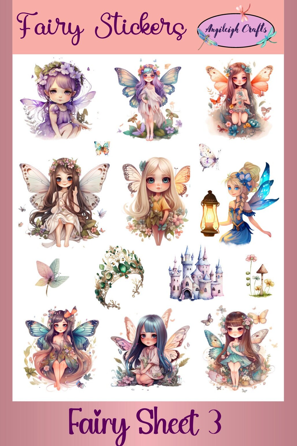 Fairy Stickers, Waterproof Vinyl Decals, Scrapbooking, Planners ...
