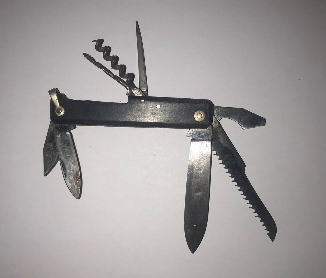 Vintage MULTITOOLED Camping/military Type Penknife With Bone Etsy Canada