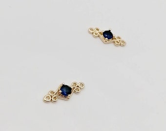 Bezel Link Chain 11 x 9 mm Free Form Slice Silver Bezel Connector Chain Sold By Foot Multi Color Sapphire