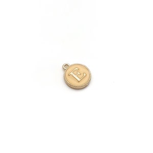 Sterling Silver Initial Letter Disc Charm Alphabet Charm Gold Initial Disc  Stamping Blank Initial Pendant 