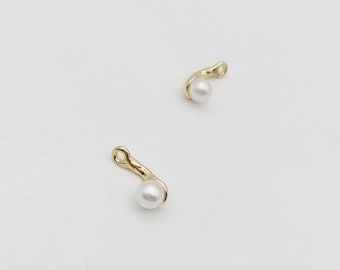 Dijes para pendientes o collares de perlas falsas: latón dorado, fabricación de joyas - 2 piezas