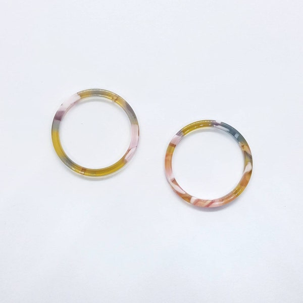 Acetate Hoop Earring Pendants, Floral Acrylic Charms, Findings for Jewellery Making, Jewellery Supply Store, 2 Pieces