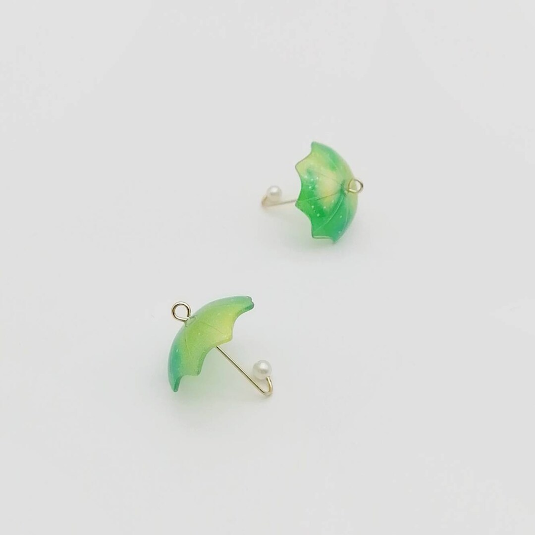 Green Color Gota & Beads Katori Umbrella Pack Of 10 main image 1