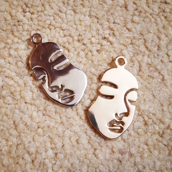 Colgantes pendiente de cara silueta encantos - Etsy