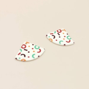 Acetate Fan Shape 2 in 1 Charms, Abstract Design Pendants, Charms for Jewellery Making, Jewellery Supply Store, 2 Pieces