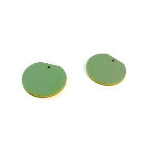 Green Resin Earring Charms, Rubberised Disc Pendants, Charms for Jewellery Making, Jewellery Supply Store, 2 Pieces