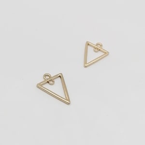 Gold Triangular Connectors, Earring Making Connectors, Triangle Connector Pendant, Jewellery Making Supplies, 4 Pieces