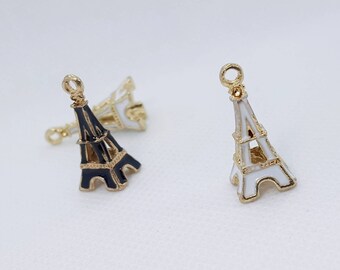 Charms Tour Eiffel, Pendentifs de boucles d'oreilles Paris en émail, Fournitures pour bijoux, 4 pièces