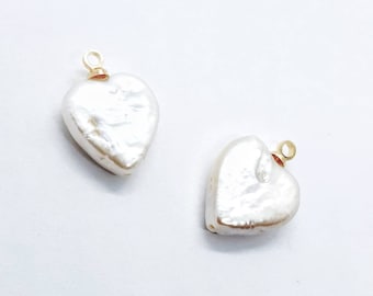 Dije de perla barroca en forma de corazón en oro de 14 k: Suministros para joyería