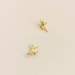 Little Bull Terrier Charms, Gold Bull Terriers,  Doggie Earring Pendants, Animal Charms, Necklace Charm, Jewellery Supplies, 2 Pieces