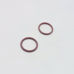 Dusky Pink Linking Hoop 2 in 1, Pink Color Connector Hoop with Braid, Pink Hoop for Earrings or Necklaces, 4 pcs.