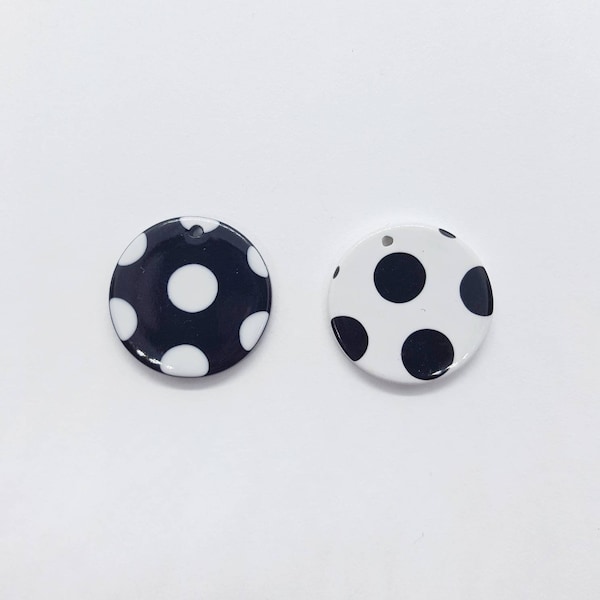 Polka Dot Ohrring Charms, Acetat Ohrring Charms, Polka Dot Acetat Charms, Schmuck Shop, 2 Stück