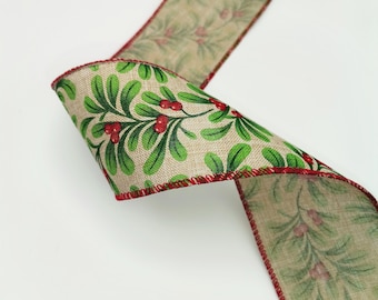 Christmas Hessian Ribbon: Traditional Holiday Crafting, Gift Wrapping (64mm)