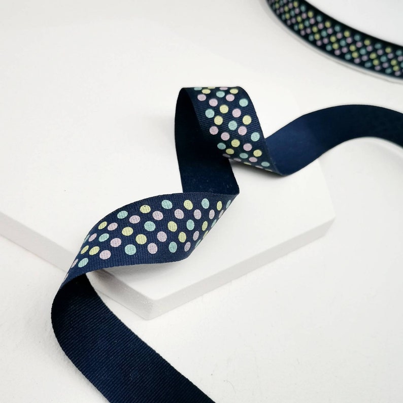 Polka Dot Ribbon on Blue or Green Ribbon for Hair Bands Etsy UK