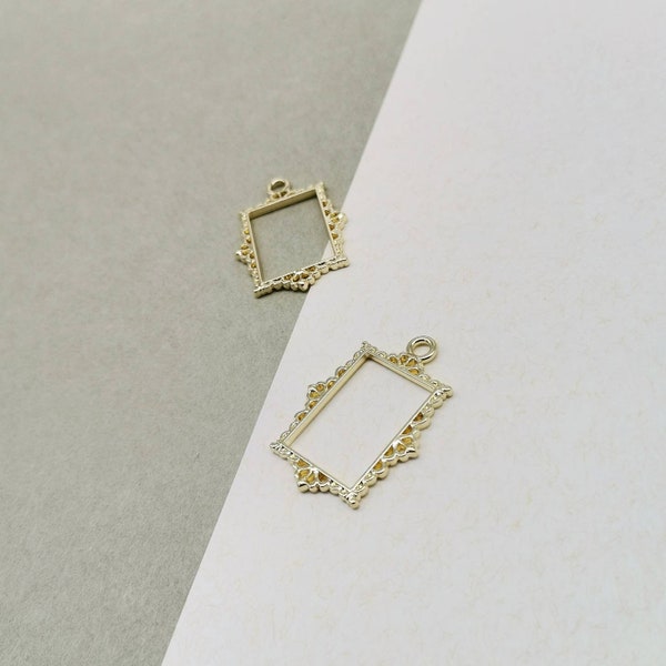 Gold Frame Necklace Etsy