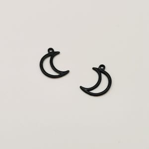 6 Pcs Black Crescent Moon Charms, Celestial Pendants, Black Silhouette Crescent Moons, Jewellery Making Supplies