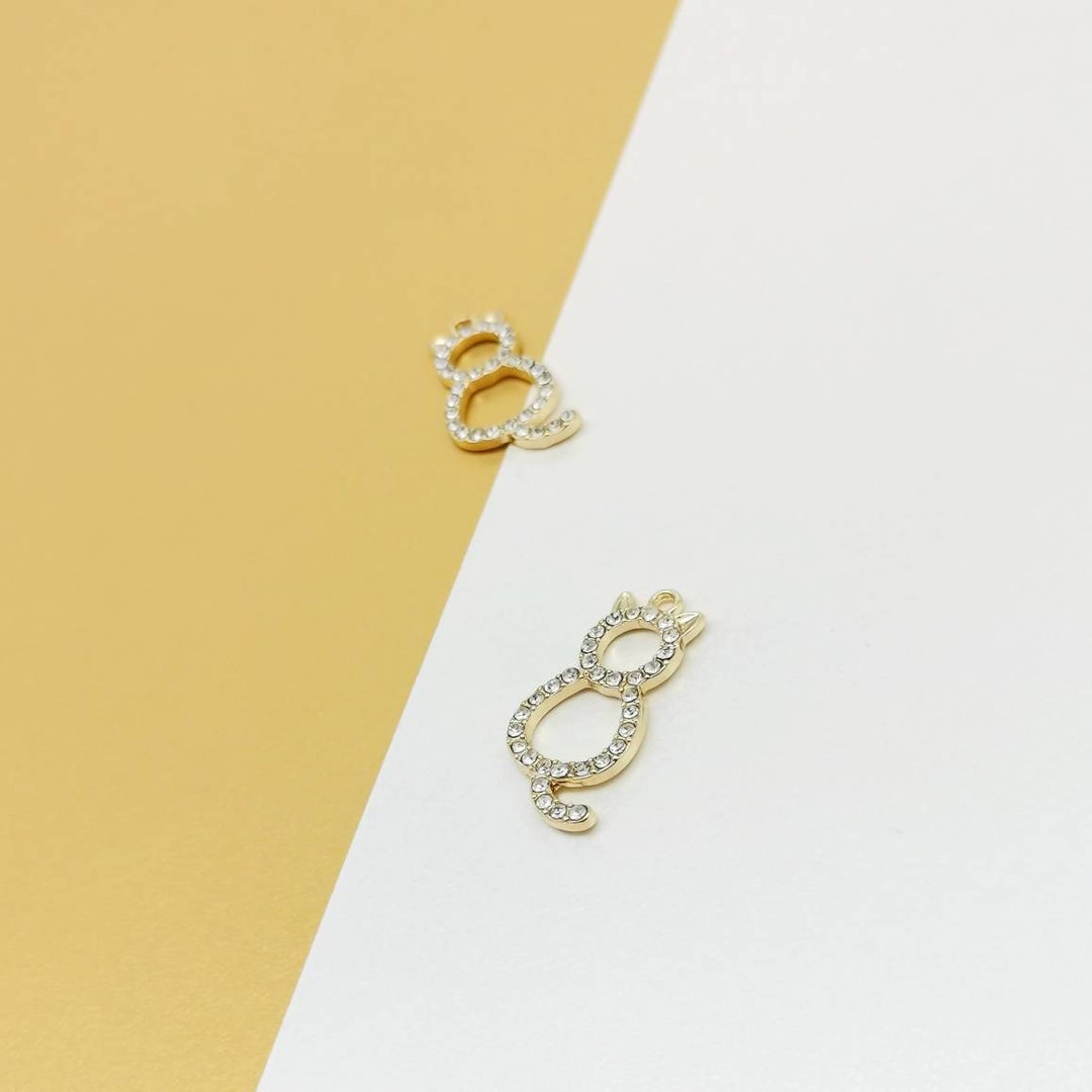 Collana Gatto Con Ciondolo Zirconia Placcata Oro 18K Per Amanti Dei Gatti