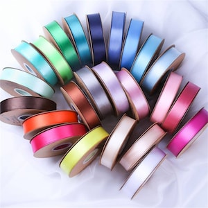 Color Selection Satin Ribbon, Satin Ribbon for Hair Band, Gift Wrapping Ribbon, Dressmaking Ribbon, Haberdashery Ribbon. 95 Colors, 3 Widths