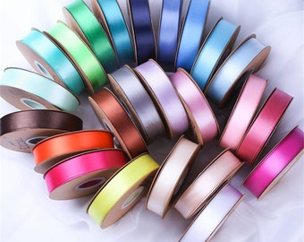 Satinband: 95 Farben, 3 Breiten - Geschenkverpackung, Haarschmuck