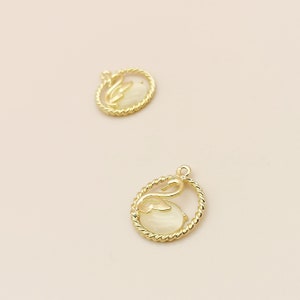 Elegant Swan Earring Charms, Swan with Stone Earring or Necklace Pendants, Jewellery Making Supplies, 2 Pieces