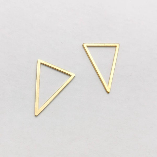 Raw Brass Triangle Charms, Raw Brass Triangle Pendants, Raw Brass Minimalist Style, Geometric Brass Charms, Jewellery Making, 4 Pieces