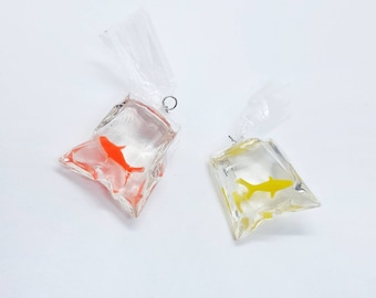 Goldfish Earring Charms, Novelty Charms, Carnival Prize, Jewellery Supply Store, 2 Pieces