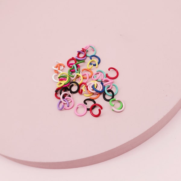 Anneaux de saut colorés, anneaux de saut multicolores, anneaux de saut peints, 8mm