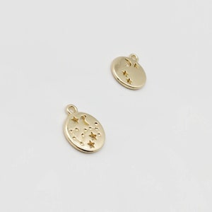 Scorpio Star Sign Charm, Zodiac Pendant in 18k Gold Plate, Scorpio Gold Pendant for Necklace or Earrings Making, 2 Pcs.