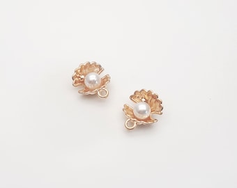 Dijes de perlas de concha de ostra dorada: suministros para hacer joyas, 10 piezas