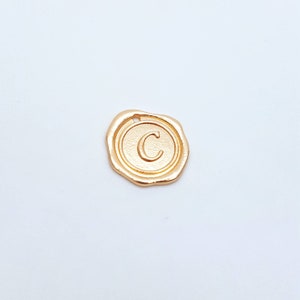 Letter Charms, Stamped Initials Pendant, Letter &#39;C&#39;, Letter Pendant, Gold Stamped Letter Charm, Bracelet Making, Necklace Pendant, 2 Pieces