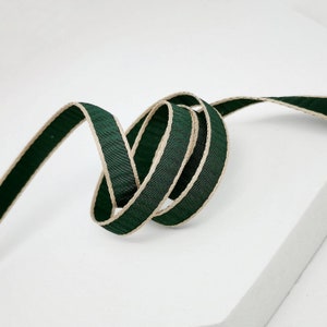 Dark Green Crepe Ribbon, Edged Ribbon for Hair Bands,  Dressmaking Ribbon, Trending Ribbon for Designers, Premium Ribbon.