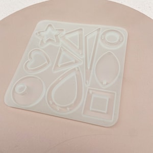 Earring Pendant Moulds, Silicone Resin Mould, Mixed Shapes Mould for Epoxy Resin, Mould for Resin Casting, Resin Jewellery, 1pc