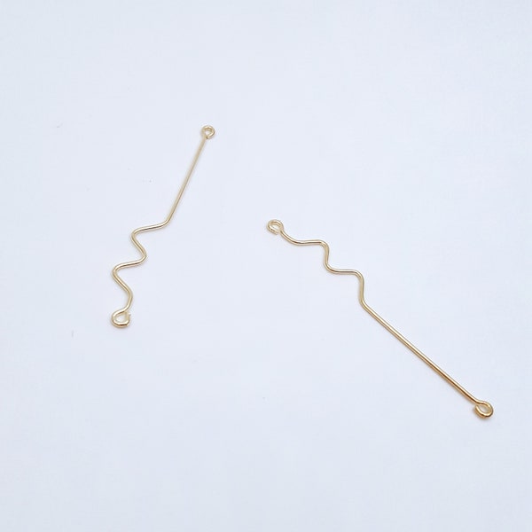 Gold Eye Pin Connectors, For Necklaces, Bracelets And Earrings, Craft Tools, Jewellery Making Supplies, 8 Pieces